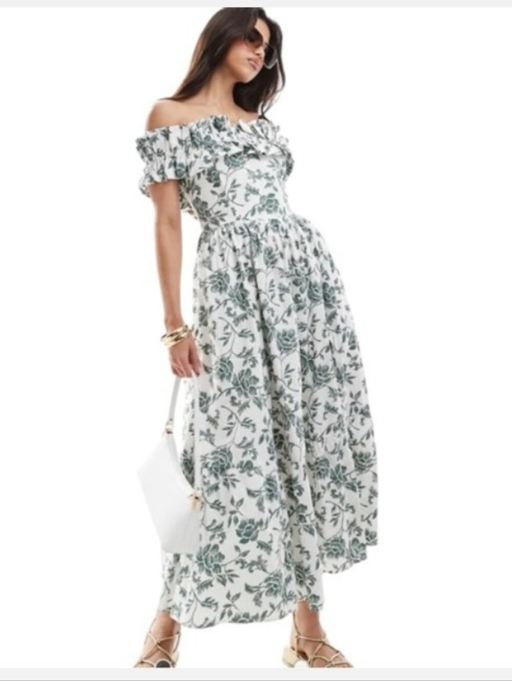 Abercrombie Green Off The Shoulder Dress